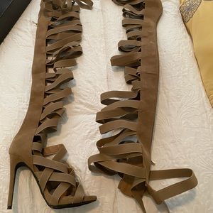 Strappy thigh high sandals